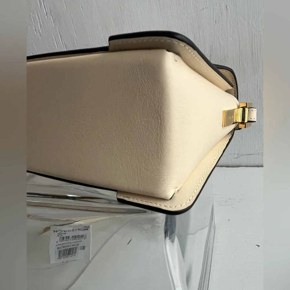 MARNI Mini Trunkaroo Leather Shoulder Bag- Off White